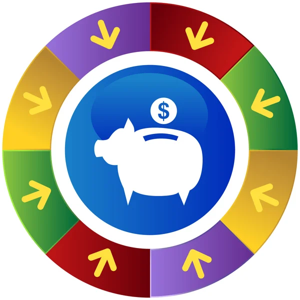 Munt Bank web pictogram — Stockvector