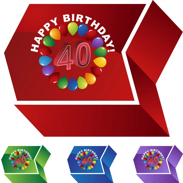 Feliz Cumpleaños Cuarenta icono web — Archivo Imágenes Vectoriales