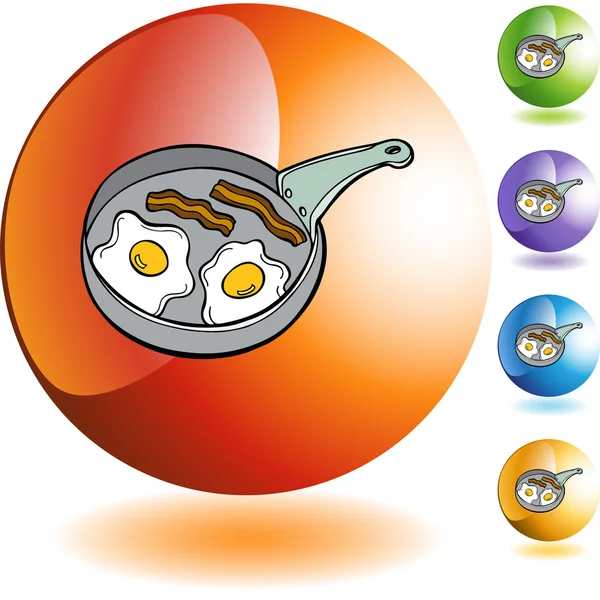 Bacon Egg Pan ícone da web —  Vetores de Stock