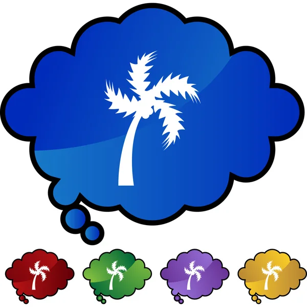 Botão ícone da palmeira — Vetor de Stock