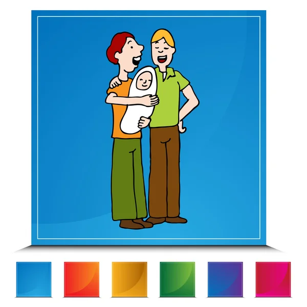 Juego de botones de adopción gay — Vector de stock