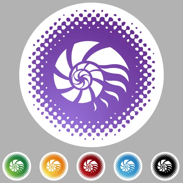 鹦鹉螺的壳 web 按钮 — 图库矢量图片