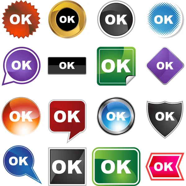 Ok icona web — Vettoriale Stock