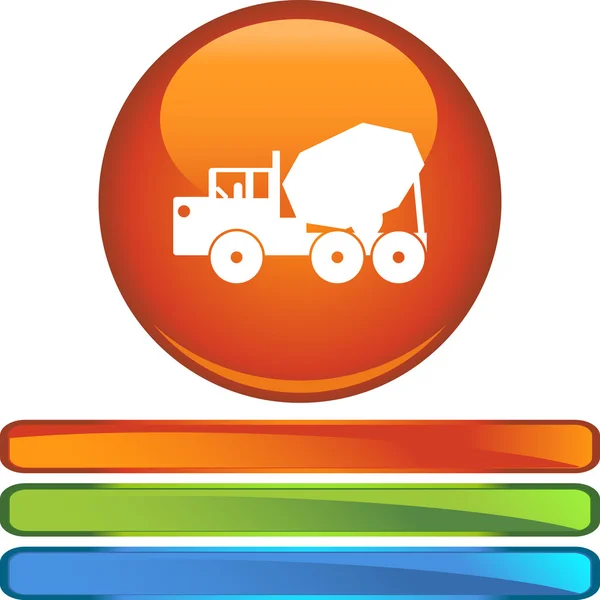 Cement teherautó gomb — Stock Vector
