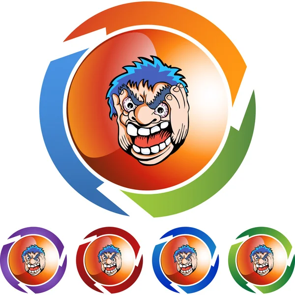 Kızgın adam web simgesi — Stok Vektör