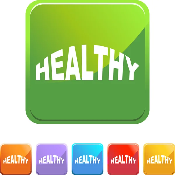 Sign Healthy web button — Stock Vector