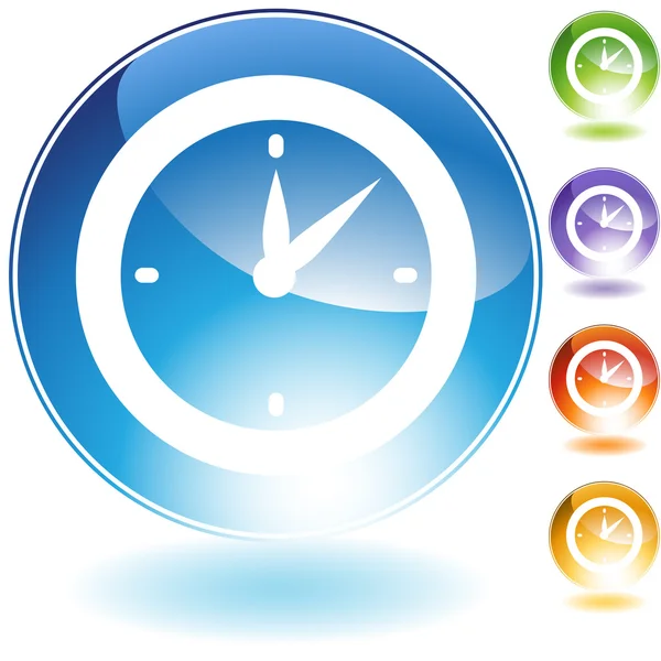 Relógio temporizador ícone de cristal — Vetor de Stock