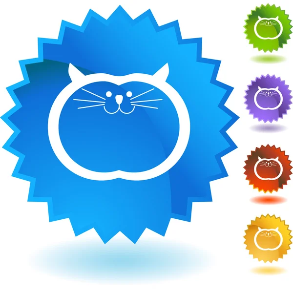 Fat Cat button — Stock Vector