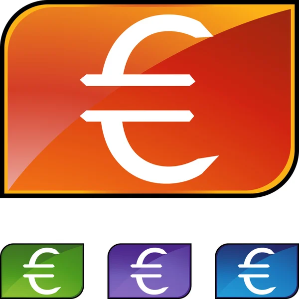 Euro Dinero Signo botón web — Vector de stock