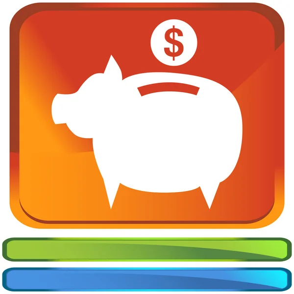 Munt Bank web pictogram — Stockvector