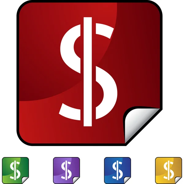 Dollar Money Sign bouton web — Image vectorielle