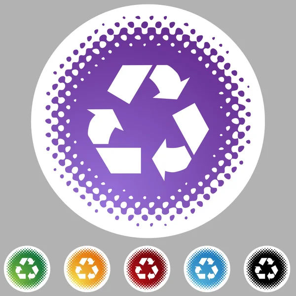 Webové tlačítko symbol recyklace — Stockový vektor