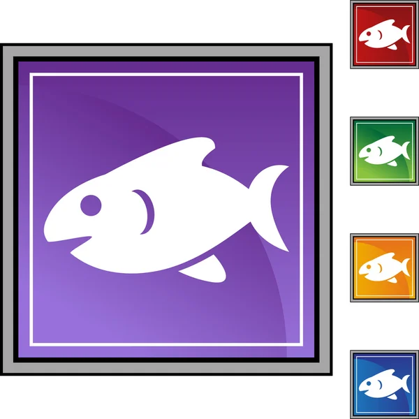 Botão web de peixe —  Vetores de Stock