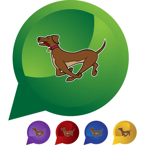 Running Dog icono web — Vector de stock