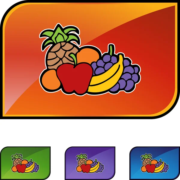Bouton icône de fruit — Image vectorielle