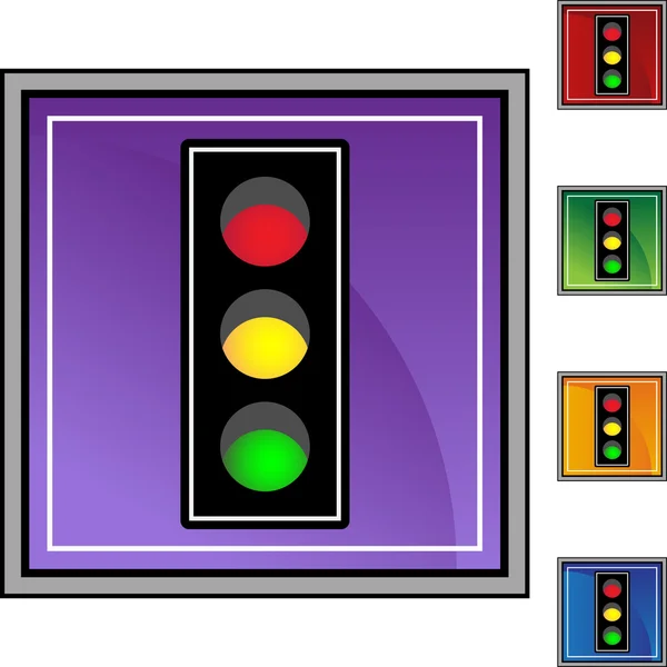 Traffic Light web button — Stock Vector