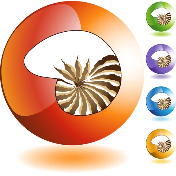 Seashell-web ikon — Stock Vector