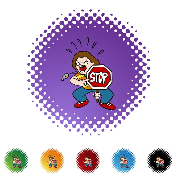 Cruzando icono web Guardia — Vector de stock