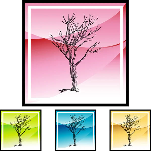 Bouton web Arbre nu — Image vectorielle