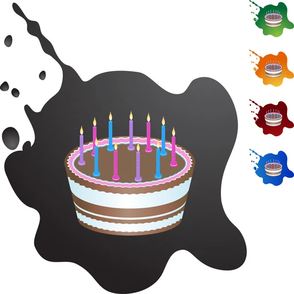 生日蛋糕彩色图标 — 图库矢量图片