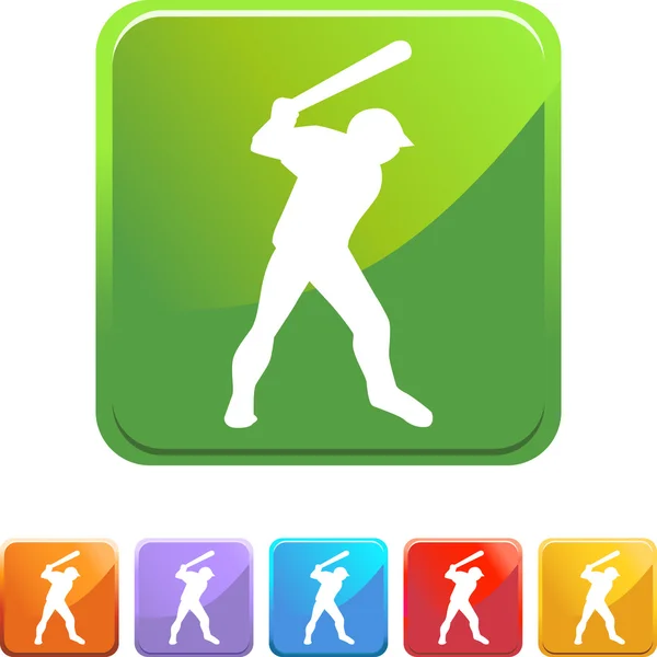 Béisbol botón web — Vector de stock