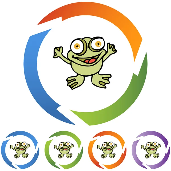 Frosch-Webbutton — Stockvektor