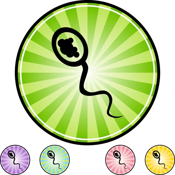 Bouton web Sperme Cell — Image vectorielle