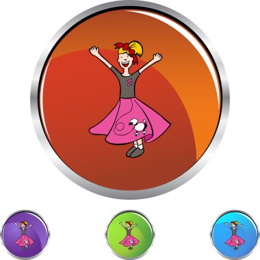 Girl fino köpeği etek düğme kümesi