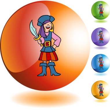 Korsan kız düğmesi