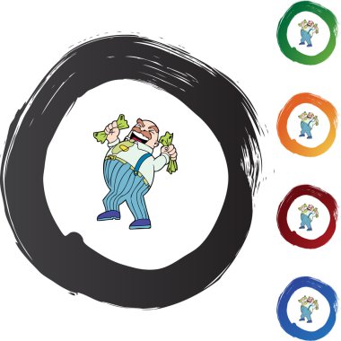 Açgözlülük adam kutsal kişilerin resmi düğme