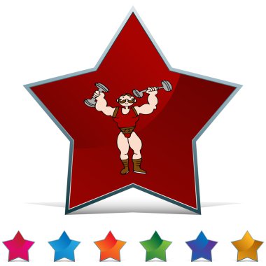 Güçlü adam renkli düğme