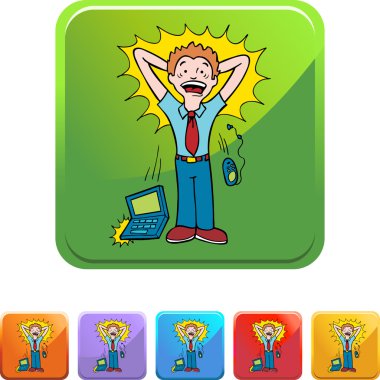 Adam dizüstü düğmesi ile