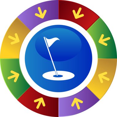 Golf bayrak web düğmesini