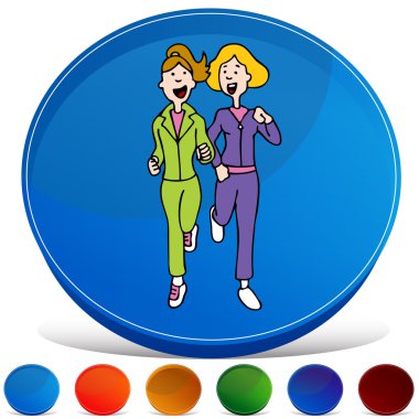 İki kadın Gemstone koşu Set düğmesi