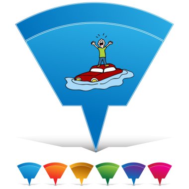 Sular altında araba düğme kümesi