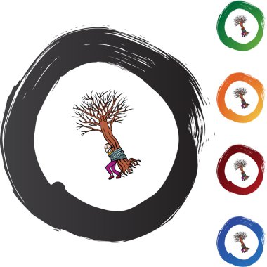 Adam ağaç web düğmeye bağlı