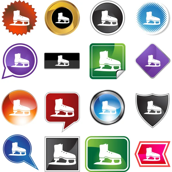 Ice skate icon button — Stock Vector