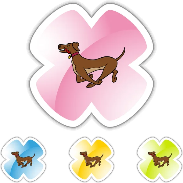 Running Dog icono web — Archivo Imágenes Vectoriales