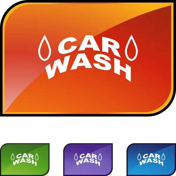 Car Wash  web button — Stock Vector