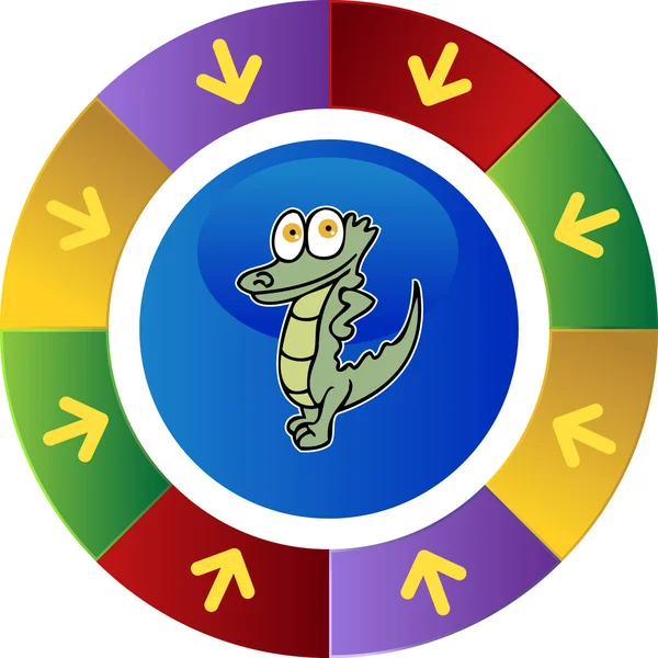 Alligator web knop — Stockvector