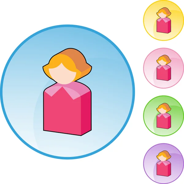 Zakelijke vrouw web pictogram — Stockvector