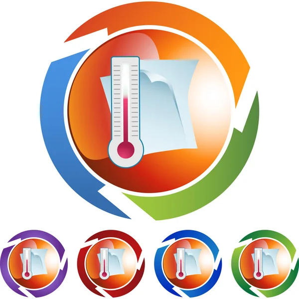 Temperatura Documento ícone web — Vetor de Stock