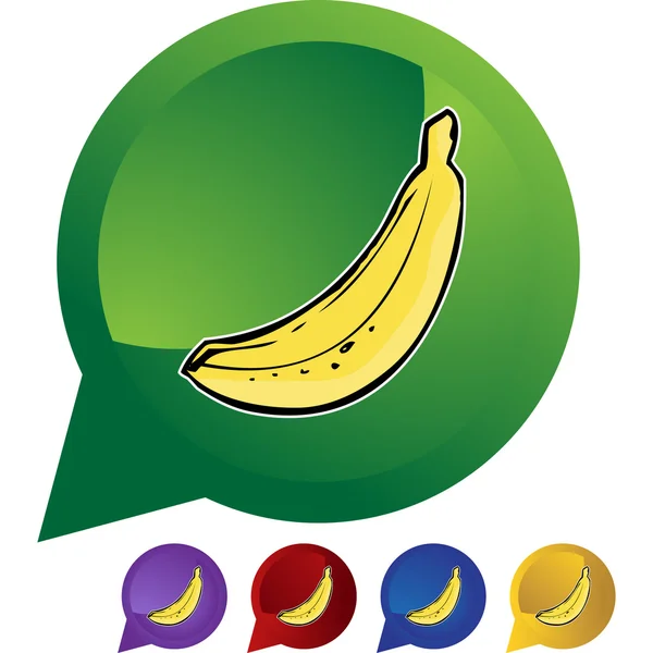 Bouton icône banane — Image vectorielle