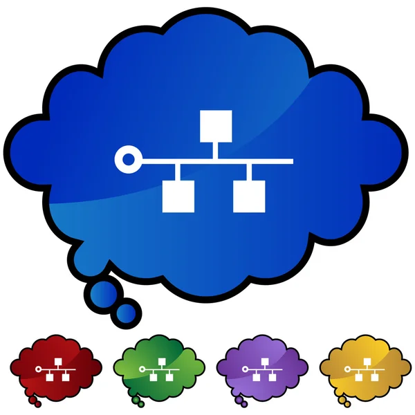 Pulsante icona spina dorsale Ethernet — Vettoriale Stock