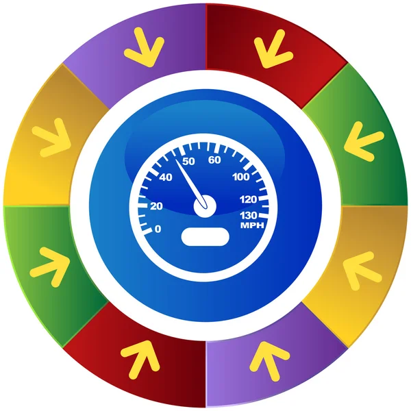 Snelheidsmeter web pictogram — Stockvector