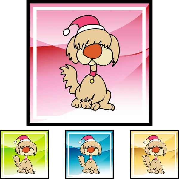 Icône web pour chien Noël — Image vectorielle