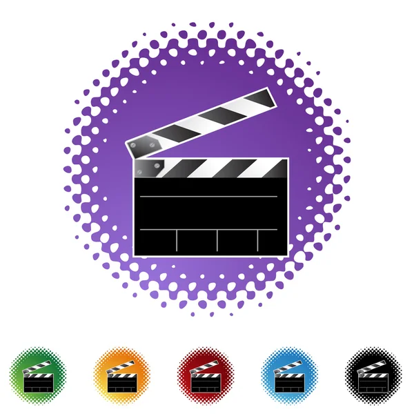 Clapboard película botón web — Archivo Imágenes Vectoriales