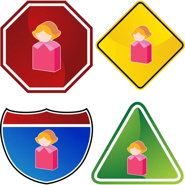 Zakelijke vrouw web pictogram — Stockvector