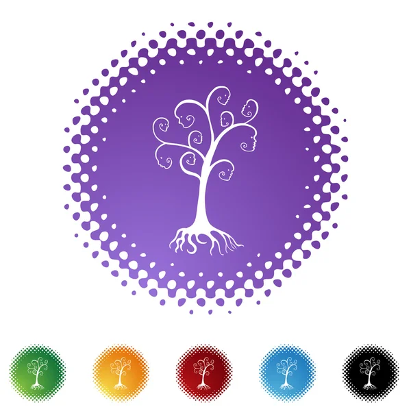 Кнопка генеалогічне дерево — стоковий вектор