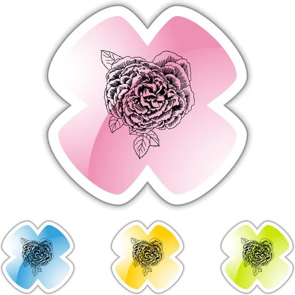 Rose Bloom icône web — Image vectorielle